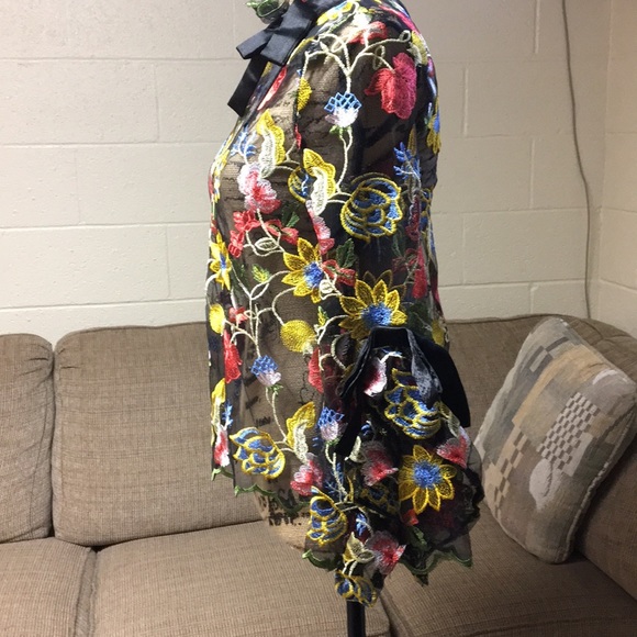 Embroidered Mesh Top - Picture 3 of 3